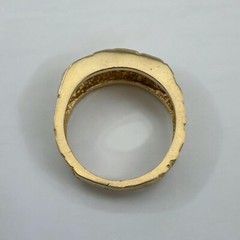 Vintage 14 Karat Yellow Gold Nugget Style Textured Channel Set Diamond Ring