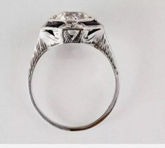 2.00Ct Art Deco Style Lab-Created Diamond & Sapphire Engagement Ring 925 Silver