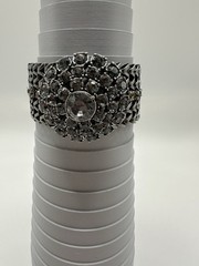 Loft Gun Metal Chain Bracelet With Rhinestones And Magnetic Closure Size 7