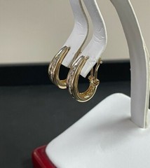 Beautiful 14kt Yellow Gold & .75cttw Diamond Snap Back 20mm Earrings