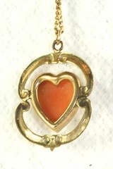 VTG VICTORIAN REVIVAL GOLD FILLED 1940’S HEART SHELL CAMEO NECKLACE