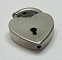 Sterling Silver Heart Locket Charm Pendant Puffy Signed Lampl Vintage Antique US