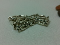 VTG 950 Sterling Silver Anchor Mariner Dbl Linked Chain Tennis Bracelet 8 1/8″