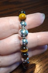 Vintage MILOR Italy Magnetic Sterling Tigereye Bracelet Fits 6.5″ See Pics/Descr