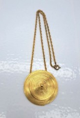 LANVIN PARIS Vintage Gold color Necklace Cone type