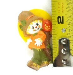 Vintage 1970’s Novelty Scarecrow Pin Brooch Plastic Brown Orange Yellow Fall