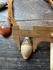 Vintage Himalayan Tribal Amulet Necklace, Boho Shell & Stone Charm, 32″
