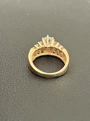14k Yellow Gold Ring 1/2CT Center Stone with 0.60CTW Side Diamonds (B21)