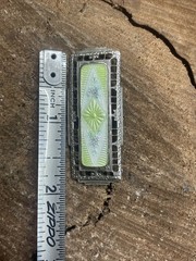 Enamel Yellow Lavender Guilloche Estate Vtg Silver J Hook Clasp Bar Brooch Pin