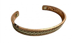 Vintage Mixed Metal Braided Magnetic Cuff Bracelet – copper, brass, and silver