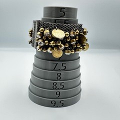 Chunky Antique Gold & Gunmetal Charm Cuff – Multi-Chain Statement Bracelet