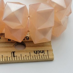 SUGARFIX Faceted 3D Cube Lucite Beaded Necklace 18″ Pink 2-Strand Statement