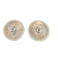 VTG PAJ Stud Earrings 7/8 Inch Dome Hammered Minimalist Retro 925 Sterling 7.7g