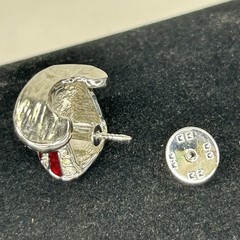 VTG Patriotic USA Uncle Sam Top Hat Lapel Pin Brooch Rhinestone Red Blue Enamel