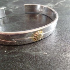 Extremely Popular, Best-Selling Silver 925 Gold Plated Eagle Sunburst Bangle