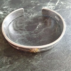 Extremely Popular, Best-Selling Silver 925 Gold Plated Eagle Sunburst Bangle