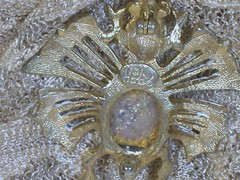 Vintage Hobe Bug Brooch Opal Stone Marked 1-1/2 “