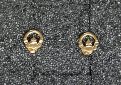 Michael Anthony MA 14K Yellow Gold Petite Irish Claddagh Pierced Earrings 585 KT
