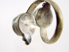 Sterling Silver Double Turquoise Bypass Wrap Ring 925 6.4 Grams Size 6