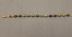 VTG Joan Rivers Egg Link Bracelet Set, Signed Multicolor Enamel Egg Bracelets