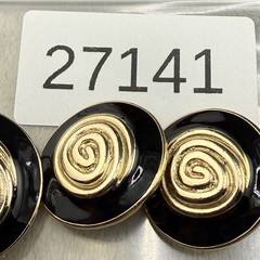 Vintage Signed Brooch and Clip On Earrings Set Gold Tone Enamel