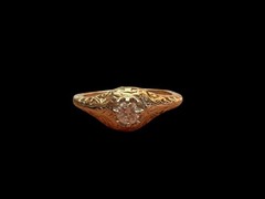 Antique Yellow Gold Old Cut Diamond Filigree Engagement Ring Size: 8