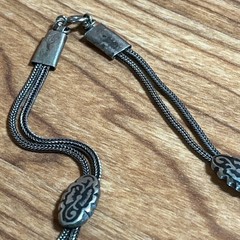 Vintage Antique 800 Silver Lapis 18 In Necklace with Inset Stone
