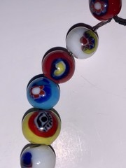 Vintage Art Glass Millefiori Bead Stretch Bracelet Read