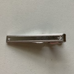 Vintage Mid Century Modern Silver Tie Bar Sterling Top! By Shields!