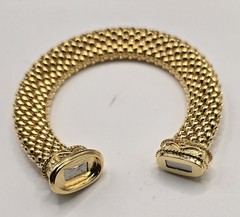 Vintage Etruscan Revival Gold Tone Mesh Collar Necklace Bracelet Jewelry Set