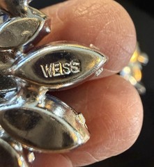 Gorgeous Signed Weiss Blues Brooch & Earrings Set