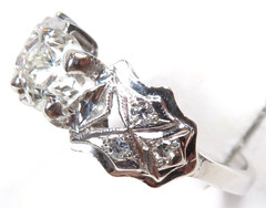 Antique Art Deco 1920’s Diamond Engagement Ring Size 5.5 UK-K1/2 18KW EGL USA
