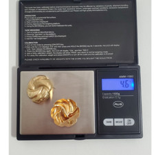Genuine 14k Gold Earrings Round Swirl Genuine Yellow Gold 4.6 Grams Unique