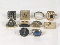 Vintage Lot Mixed Unmatched Cuff Links Swank Anson Gold Tone Silver Tone 10 Pc