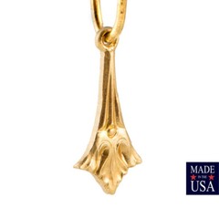 1 Loop Raw Brass Etched Deco Charm Drop 15x7mm (6) mtl499A