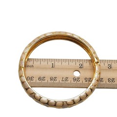 Joan Rivers Cream Enamel Gold Hinge Bangle Bracelet Diameter 2.25