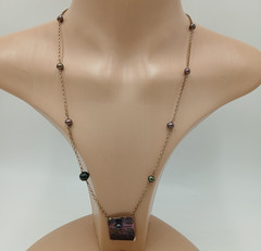 925 Station Peacock Pearl Necklace 24in Sterling Silver 12gtw Artisan Enamel