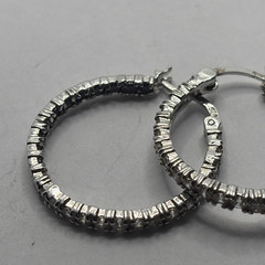 Lovely Sterling Silver FAS 925 hoop earrings CZ stones