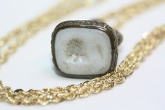1890s Seal Pendant Roman Greek Emperor Intaglio Solid 10K Gold 3 MM Necklace 18″