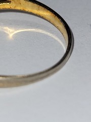 Vintage Genuine Sapphire & Simulated Diamond Trilogy Engagement Ring Size 7
