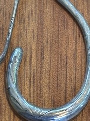 VINTAGE HAMMERED WIRE CURL STERLING SILVER HOOP EARRINGS 925 PRETTY HOOPS