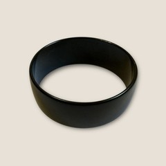 Vintage Black Bakelite Bangle Bracelet Wide 1 Inch Inside Diameter 2.25 Inches R
