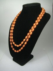 Necklace Women Men 56 In VTG 70s 80s Strand Beaded Orange Plastic Estate Retro