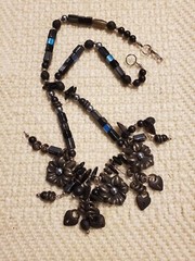 Vintage Roxsann Chunky Charm Necklace 1980s Designer Floral Multitone EXCELLENT