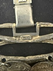 ART Arthur Pepper Wide Double Ancient Faux Coin Bracelet Signed Vintage Jewelry