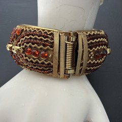 Vintage Unbranded Bracelet Beaded Rhinestones Detachable Handmade.