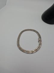 Vintage Italian 925 Silver and Gold Braided Bracelet, 8.5 Inches