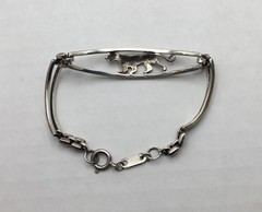 Vtg Michael Anthony Sterling Silver Panther Bracelet signed 7”-6-1/2” / 10.45g