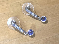 Vintage Chuck Clemency Earrings Tanzanite Sterling Silver Drop/Dangle 925 STS