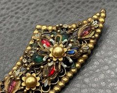 Vintage HUGE Korda Thief of Bagdad Scimitar Sword Brooch Enamel Rhinestone